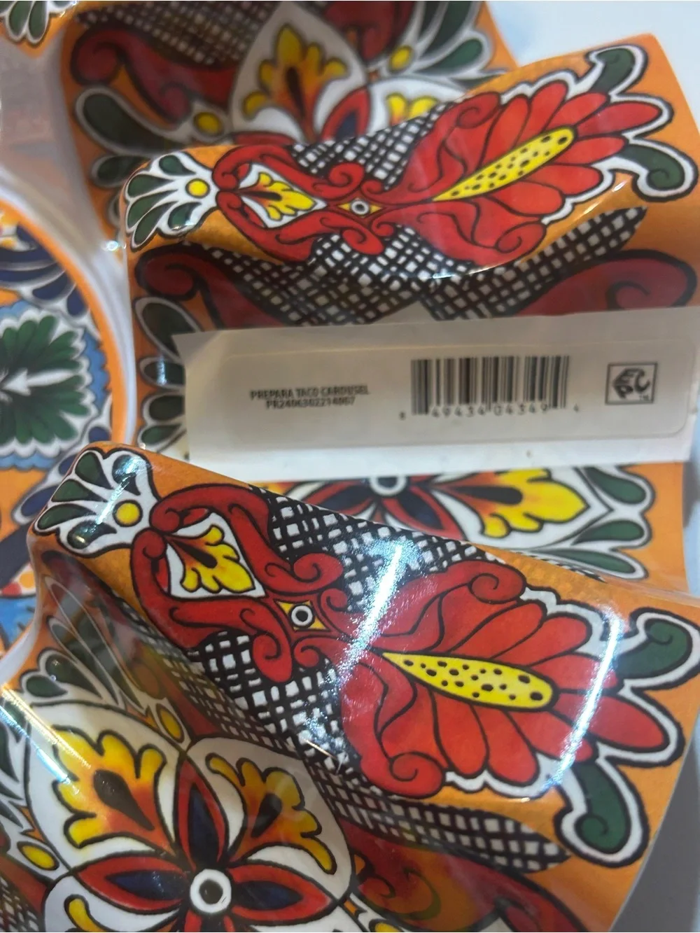 Prepara Taco Carousel Serving Tray Melamine Fiesta Floral Taco Holder New